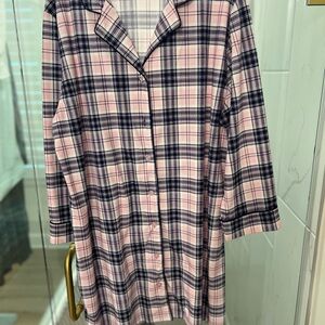 Nautica Pink and Black Plaid Shirt